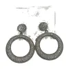 Silver diamond-encrusted circular earrings, fashionable, simple and versatile ladies' earrings, accessories, earrings, stud earrings, silver needle vintage accessories Item Picture